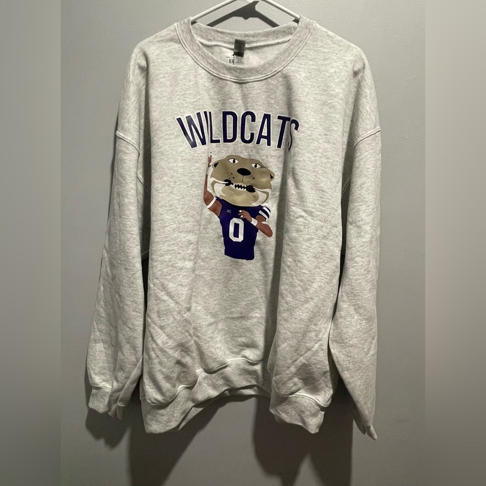 Gray Kansas State Wildcats Graphic Sweatshirt